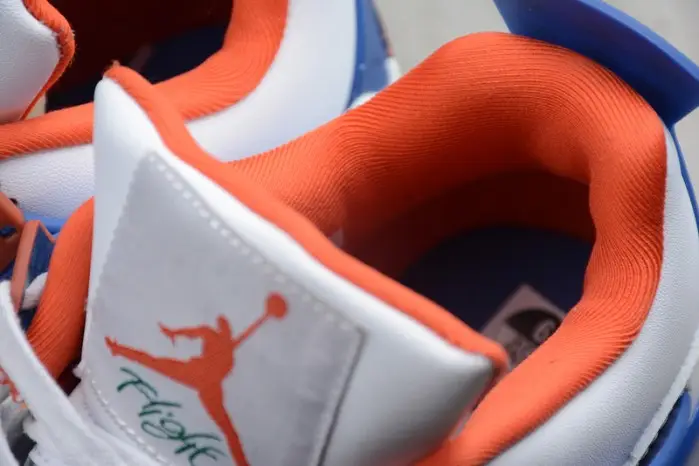 Air Jordan 4 White Bright Crimson-Royal Blue 