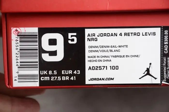 Levi's x Air Jordan 4 'White' 