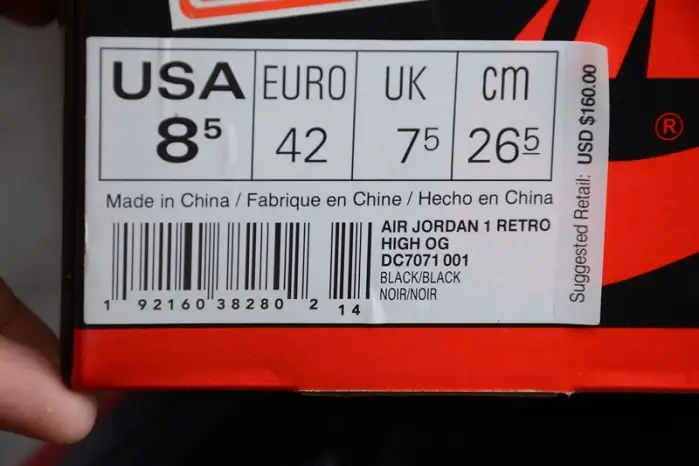 Air Jordan 1 Retro High OG Black Gym Red 