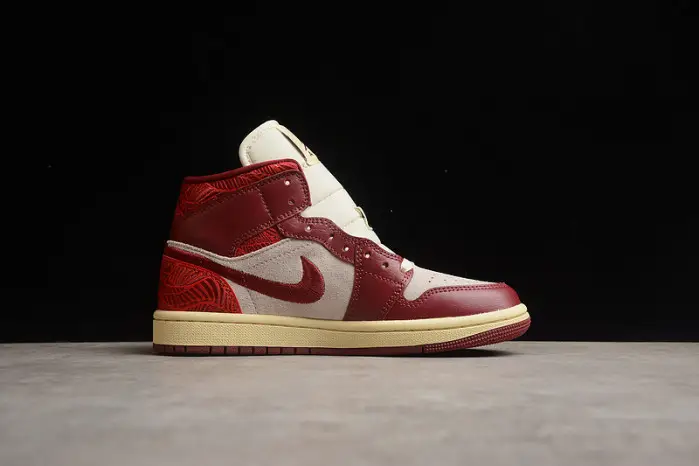 Air Jordan 1 Mid SE Tiki Leaf Team Red 