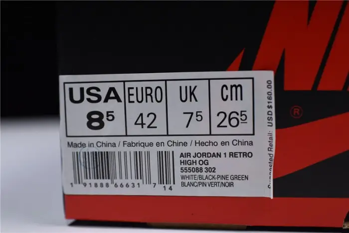 Air Jordan 1 High OG NRG Pine Green Sail-Black 