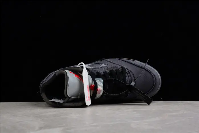OW Air Jordan 5 SP Black Muslin Fire Red 