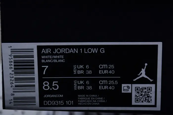 AIR JORDAN 1 LOW GOLF 'TRIPLE WHITE' 
