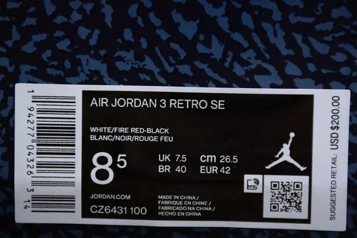 Air Jordan 3 Retro Denim SE 'Fire Red' 