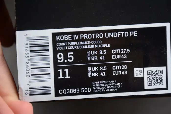 Nike Kobe 4 Protro Undefeated Los Angeles Lakers 