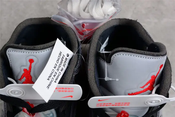 OW Air Jordan 5 SP Black Muslin Fire Red 