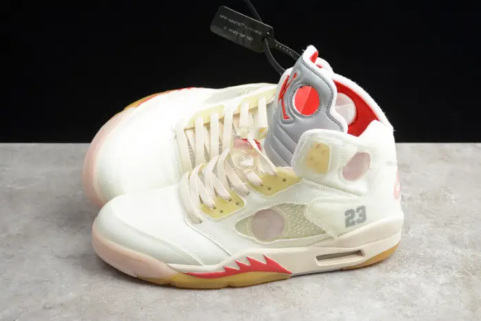 OW Air Jordan 5 SP cream white 