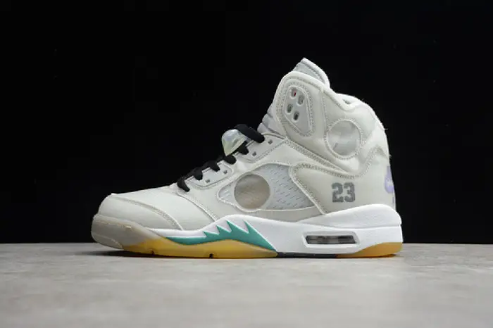 OW Air Jordan 5 SP Grey Green  ECFAB288