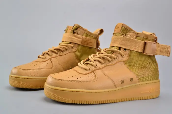 Nike SF Air Force 1 Mid Elemental Gold Leather Shoes 