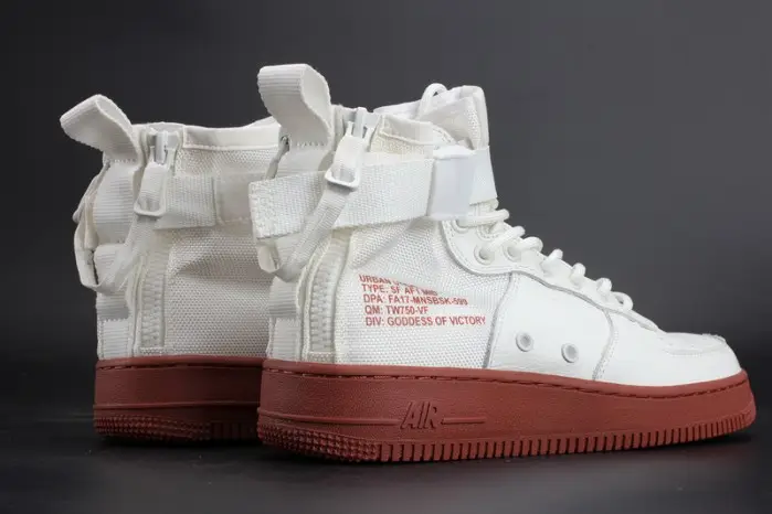 NIKE SF AIR FORCE 1 MID "RED IVORY" WHITE MENS 