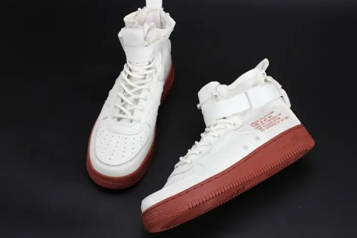 NIKE SF AIR FORCE 1 MID "RED IVORY" WHITE MENS 