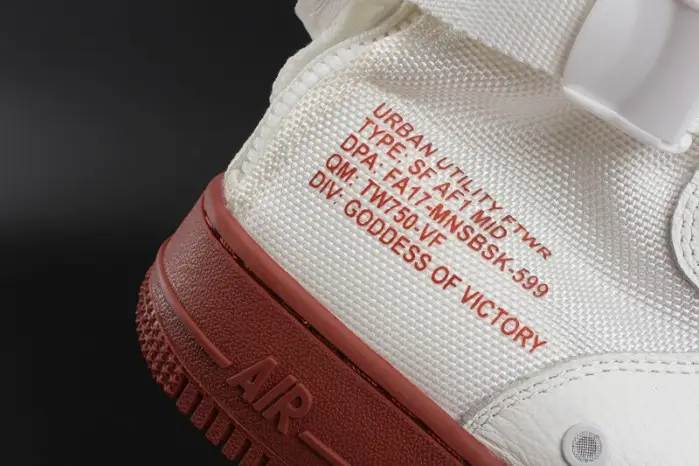 NIKE SF AIR FORCE 1 MID "RED IVORY" WHITE MENS 